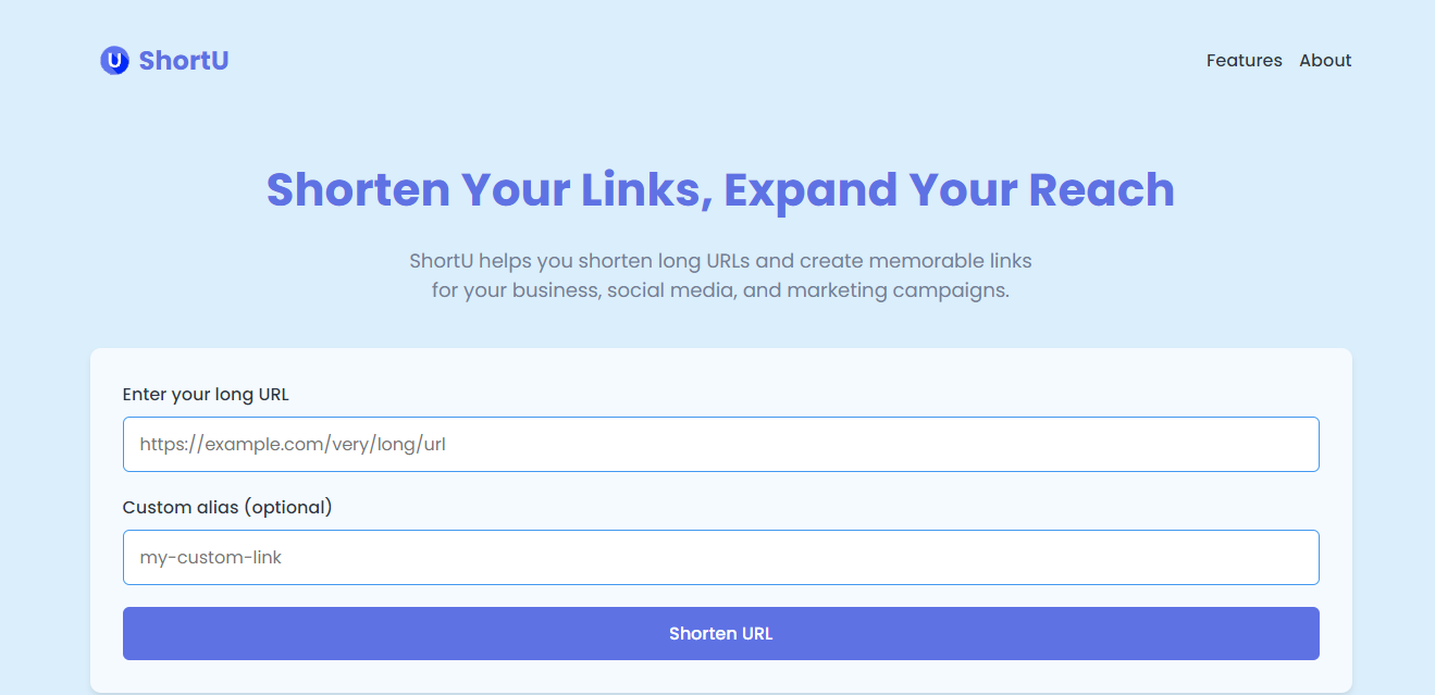 Screenshot placeholder for URL Shortner platform dashboard